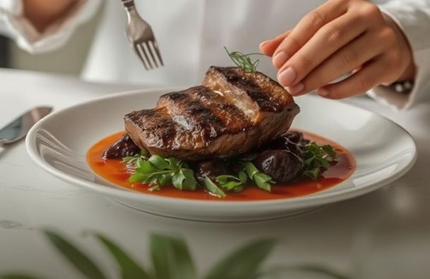 Magret de canard reduction de vinaigre de fruits rouges et poelee de betterave 385616a2 La Maison Des Grands Lacs