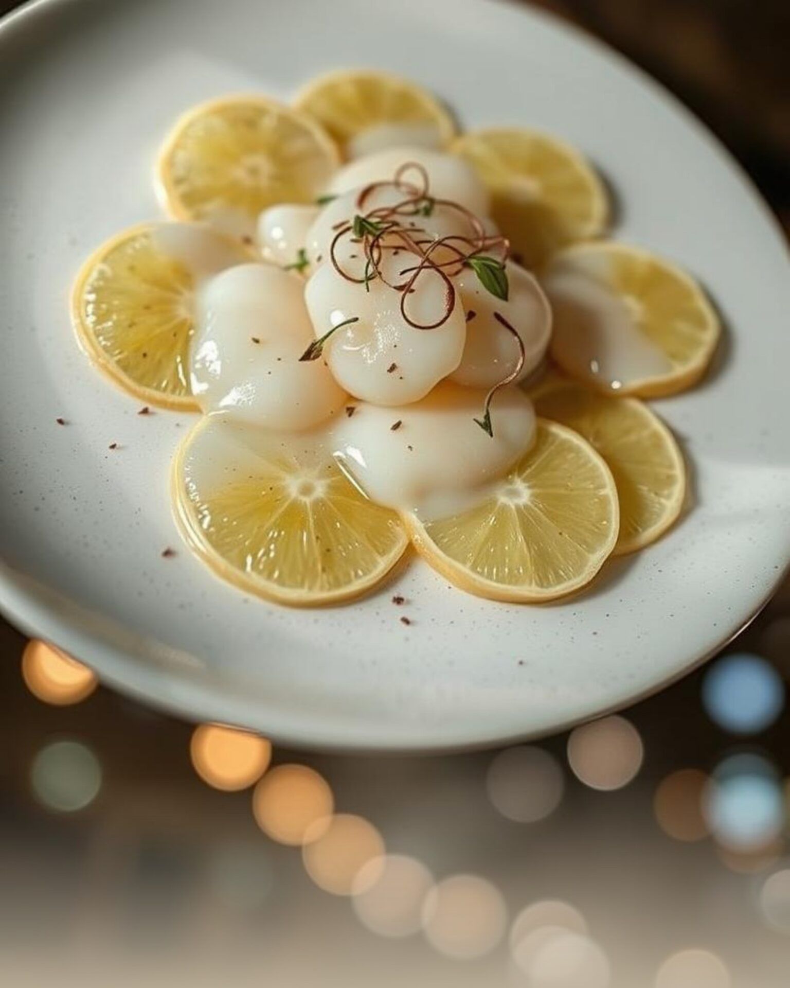 Carpaccio de Saint-Jacques à la bergamote et au poivre Timut