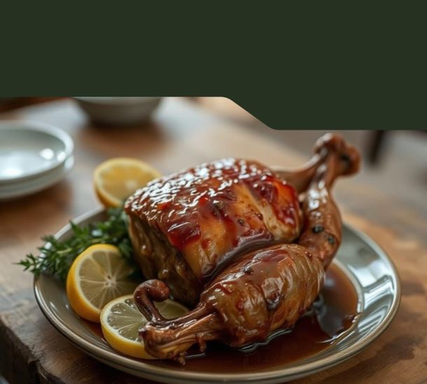 Suprême de pintade au miel et vinaigre de bergamote