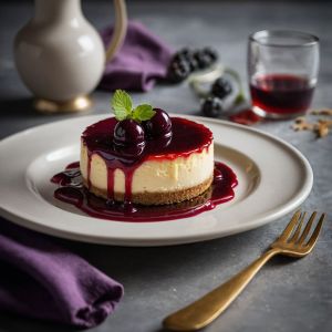 Cheesecake léger au coulis de cassis noir vinaigré