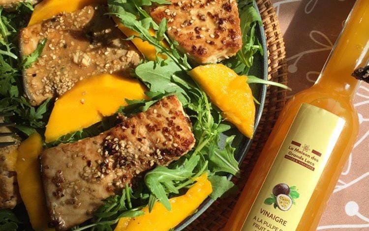 Espadon mariné au vinaigre de fruit de la passion