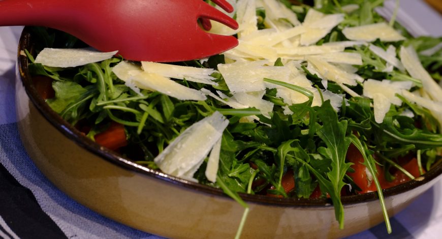 Salade de roquettes vinaigrette ananas