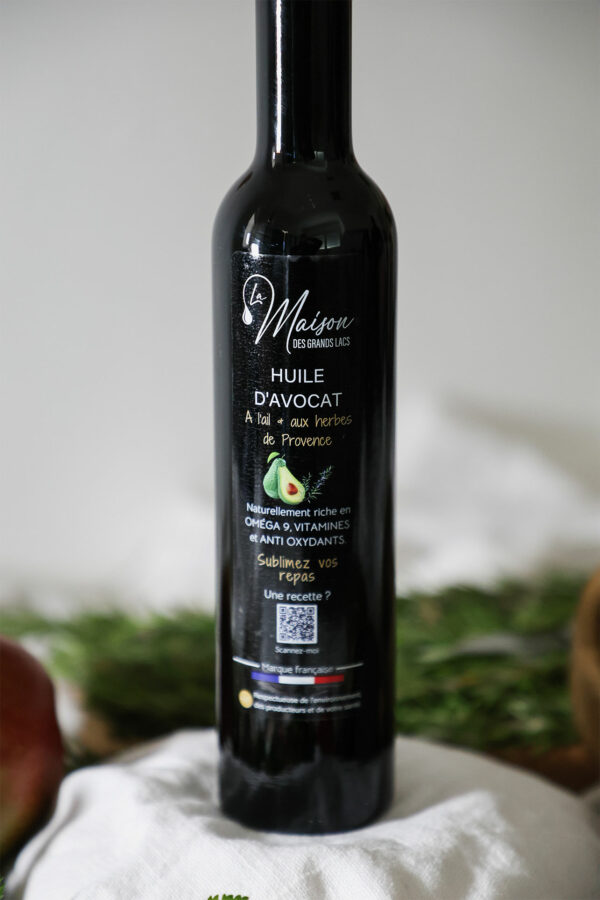 Carton de 6 bouteilles d'huile vierge d’avocat ail et herbes de P.