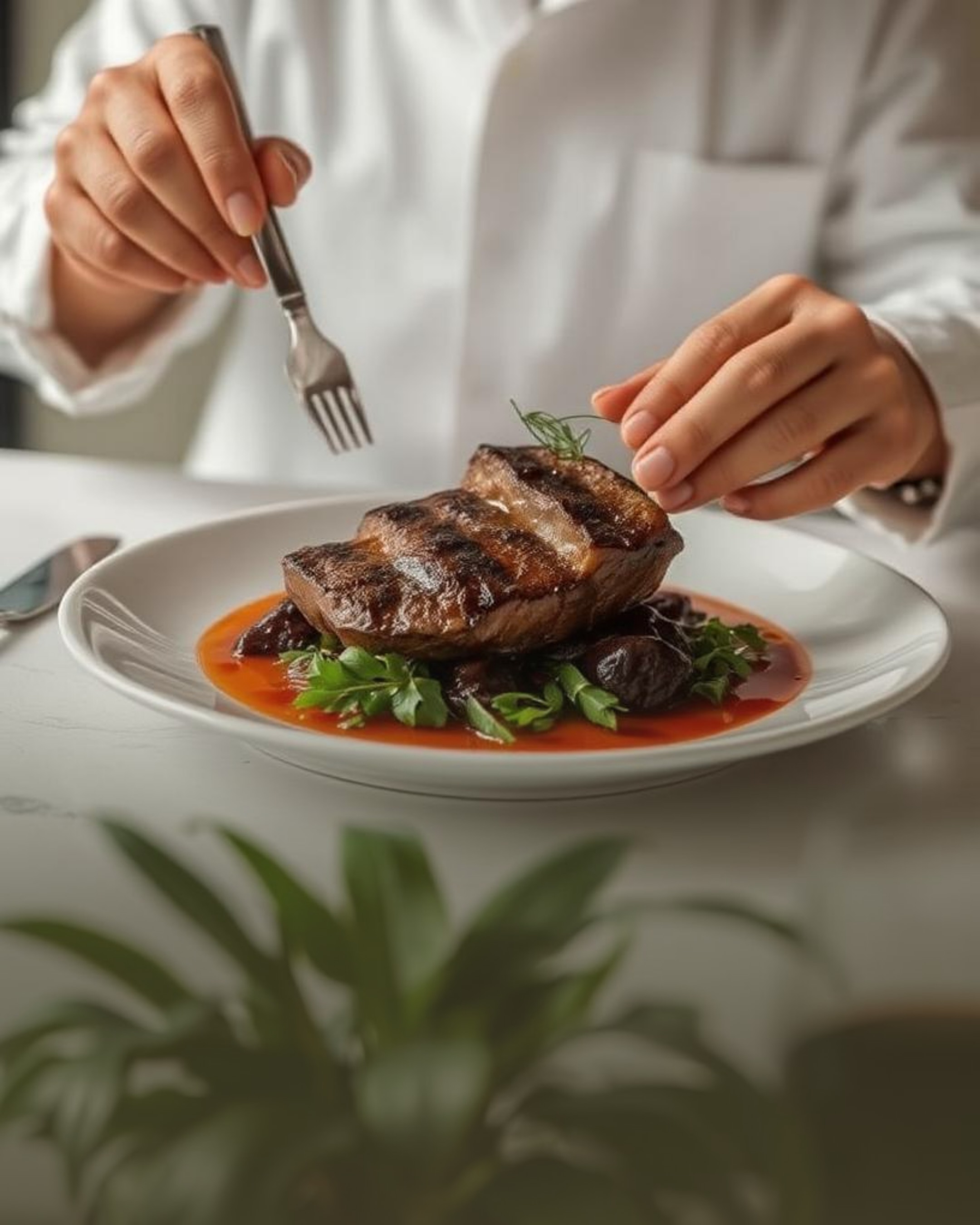 Magret de canard, réduction de vinaigre de fruits rouges et poêlée de betterave