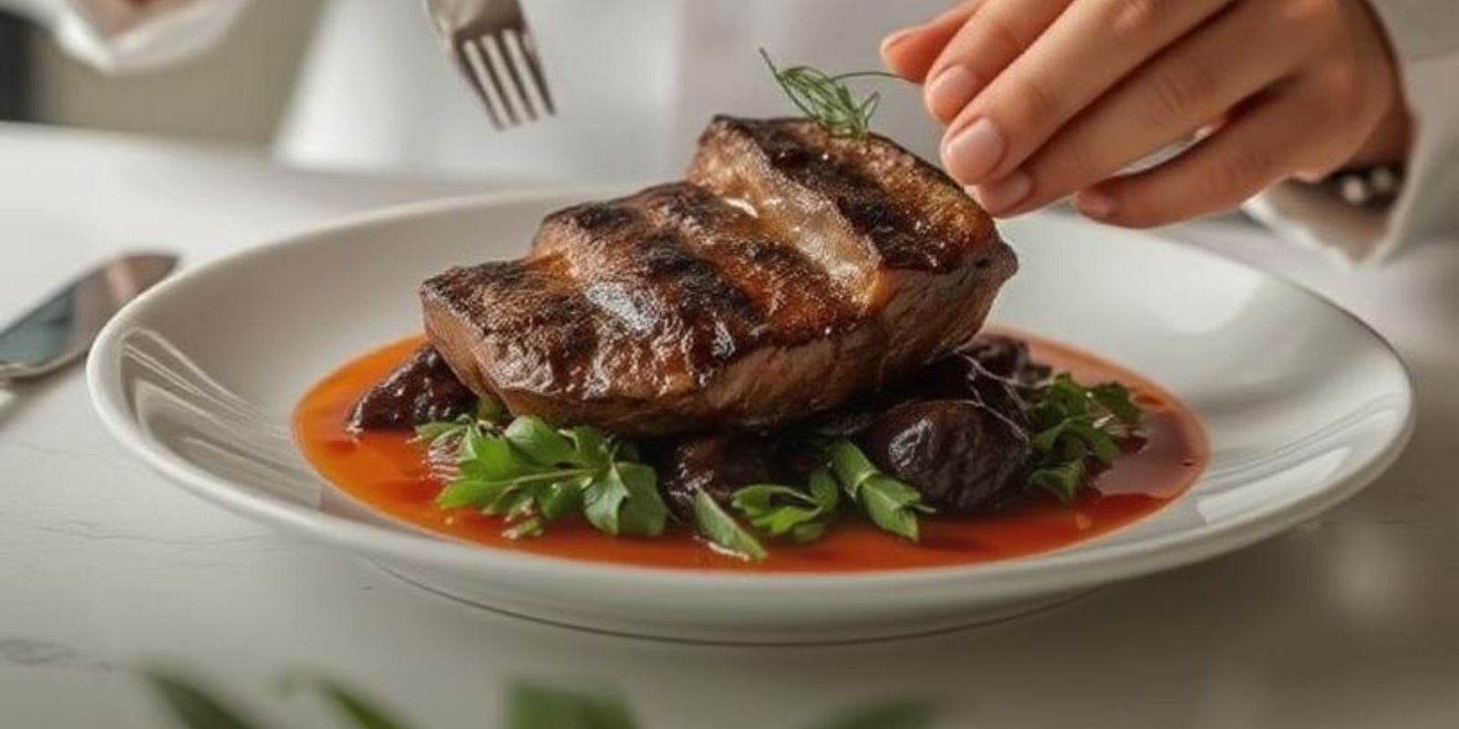 Magret de canard, réduction de vinaigre de fruits rouges et poêlée de betterave