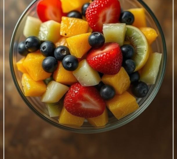 Salade de fruits exotiques au sirop léger de bergamote