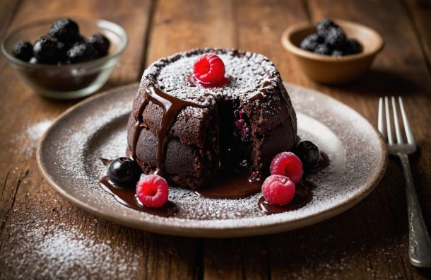 Moelleux chocolat noir coeur coulant cassis 38ca190e La Maison Des Grands Lacs