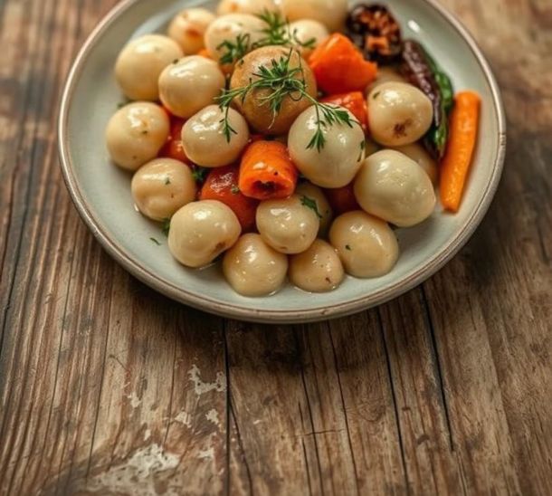 Gnocchis maison, légumes rôtis et vinaigre de fruits rouges (option végétarienne)