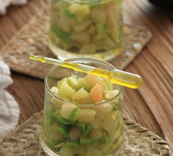 Verrine avocat crevette pomme granny