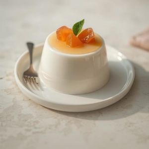 Brochettes de dinde au piment d’Espelette 8 Panna cotta au lait d’amande, coulis de bergamote