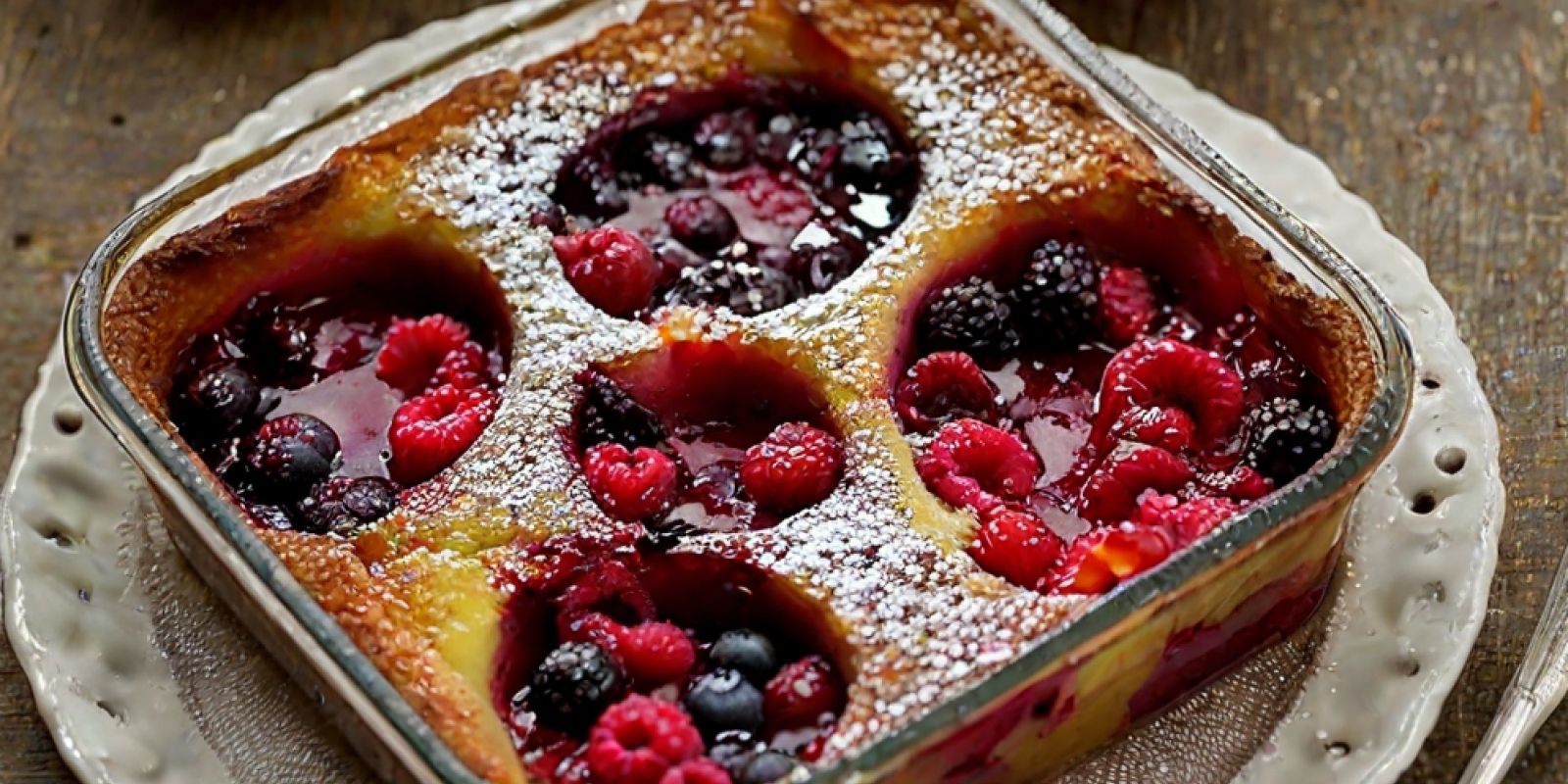 Clafoutis moelleux aux fruits rouges et touche de vinaigre