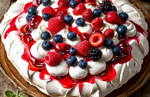 Pavlova legere aux fruits rouges dbf711a0 La Maison Des Grands Lacs