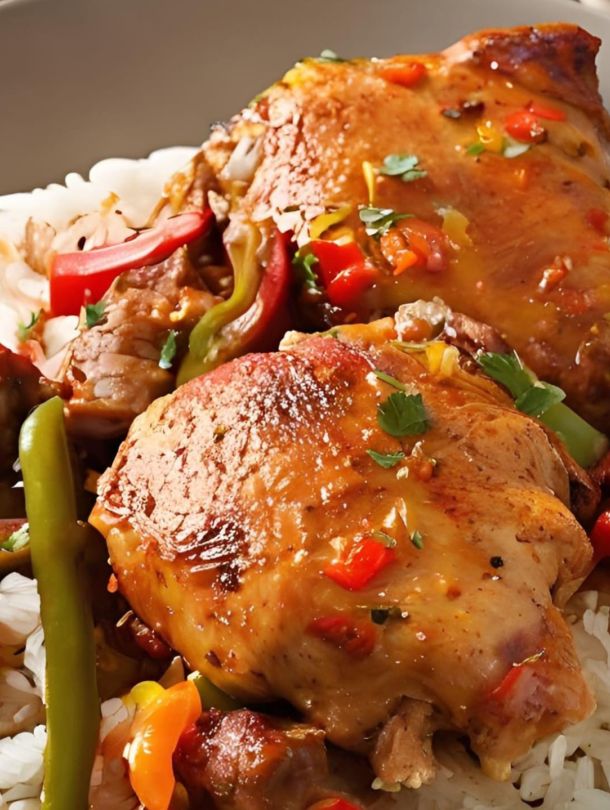 Poulet créole à l'huile d'avocat au piment d'Espelette